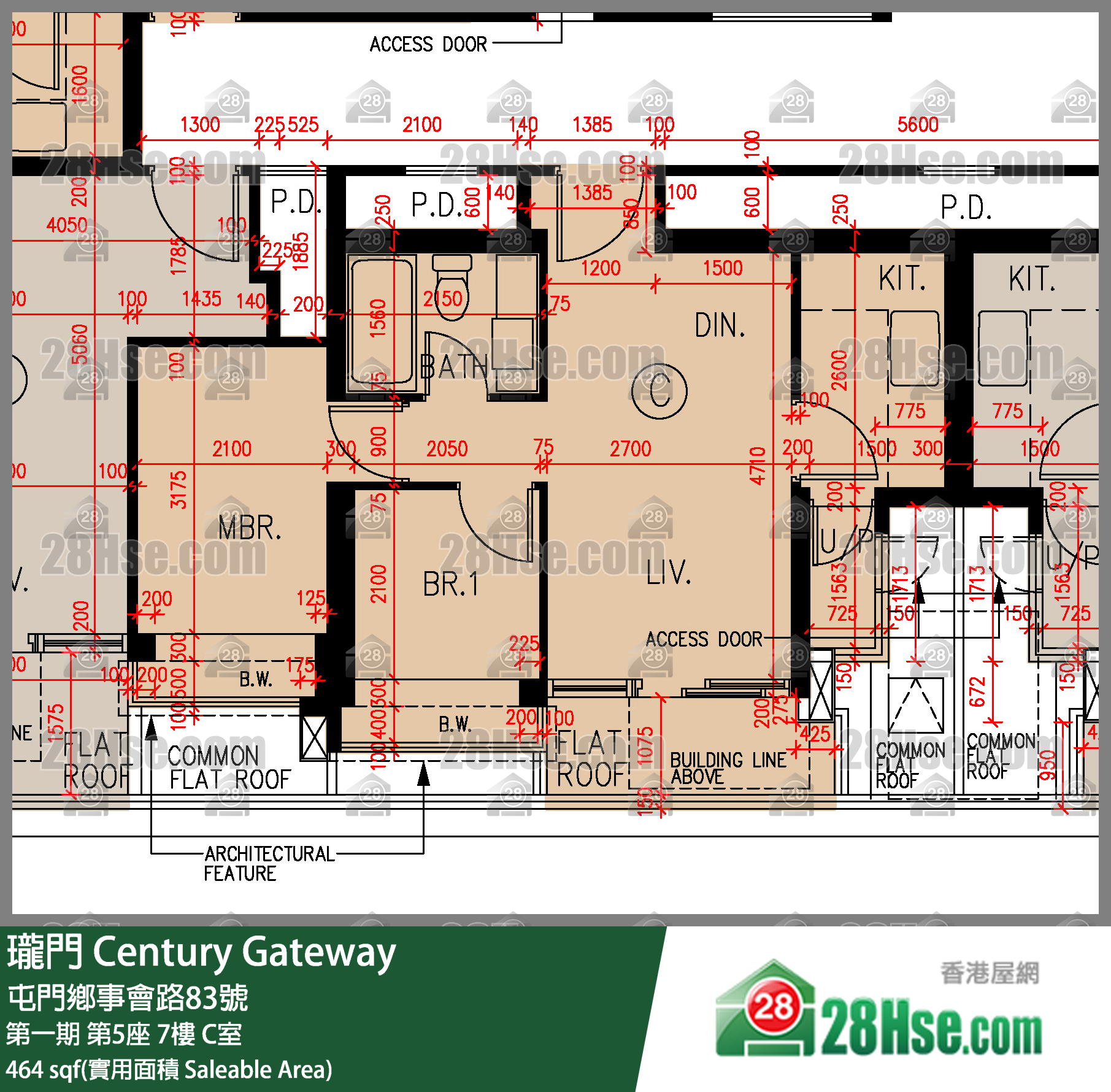 瓏門 第一期第5座7樓 C室 平面圖