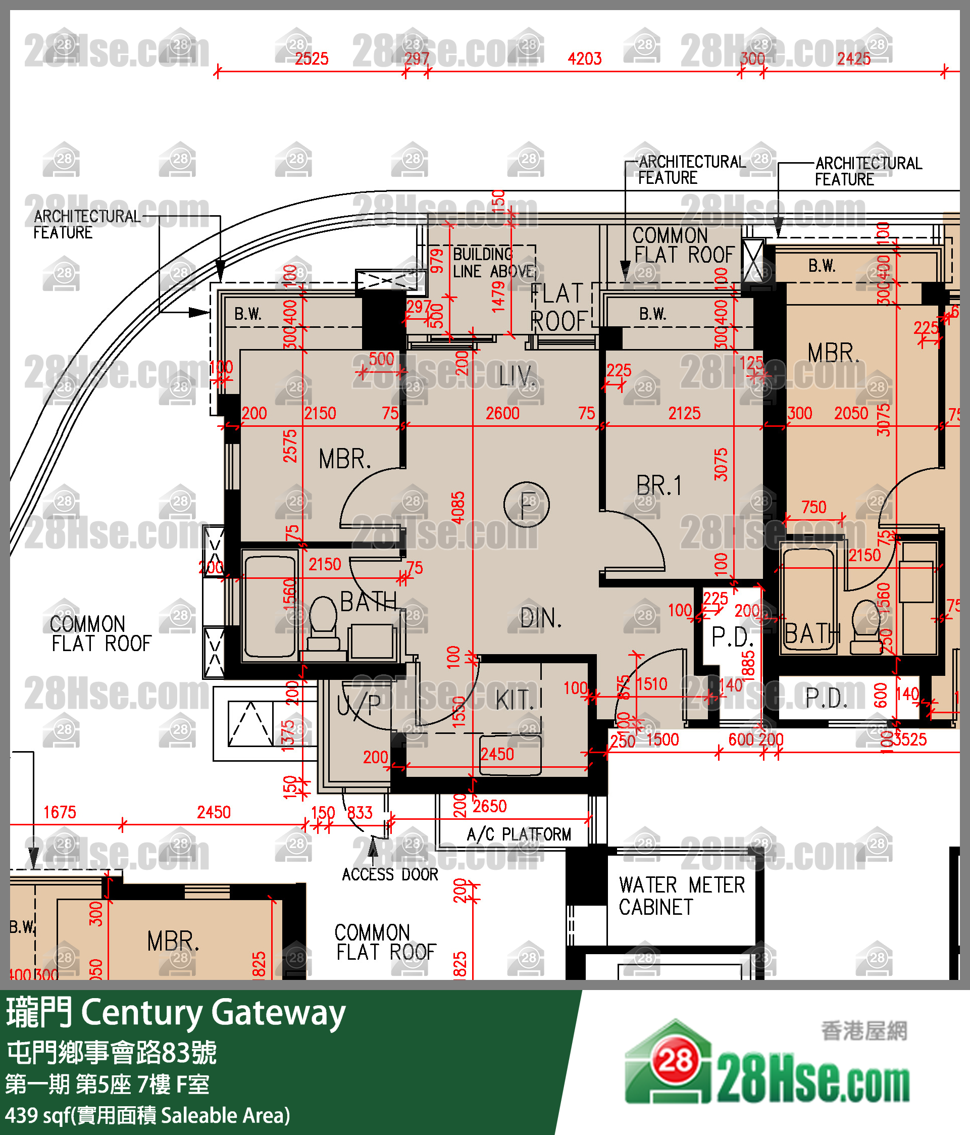 珑门 第一期第5座7楼 F室 平面图