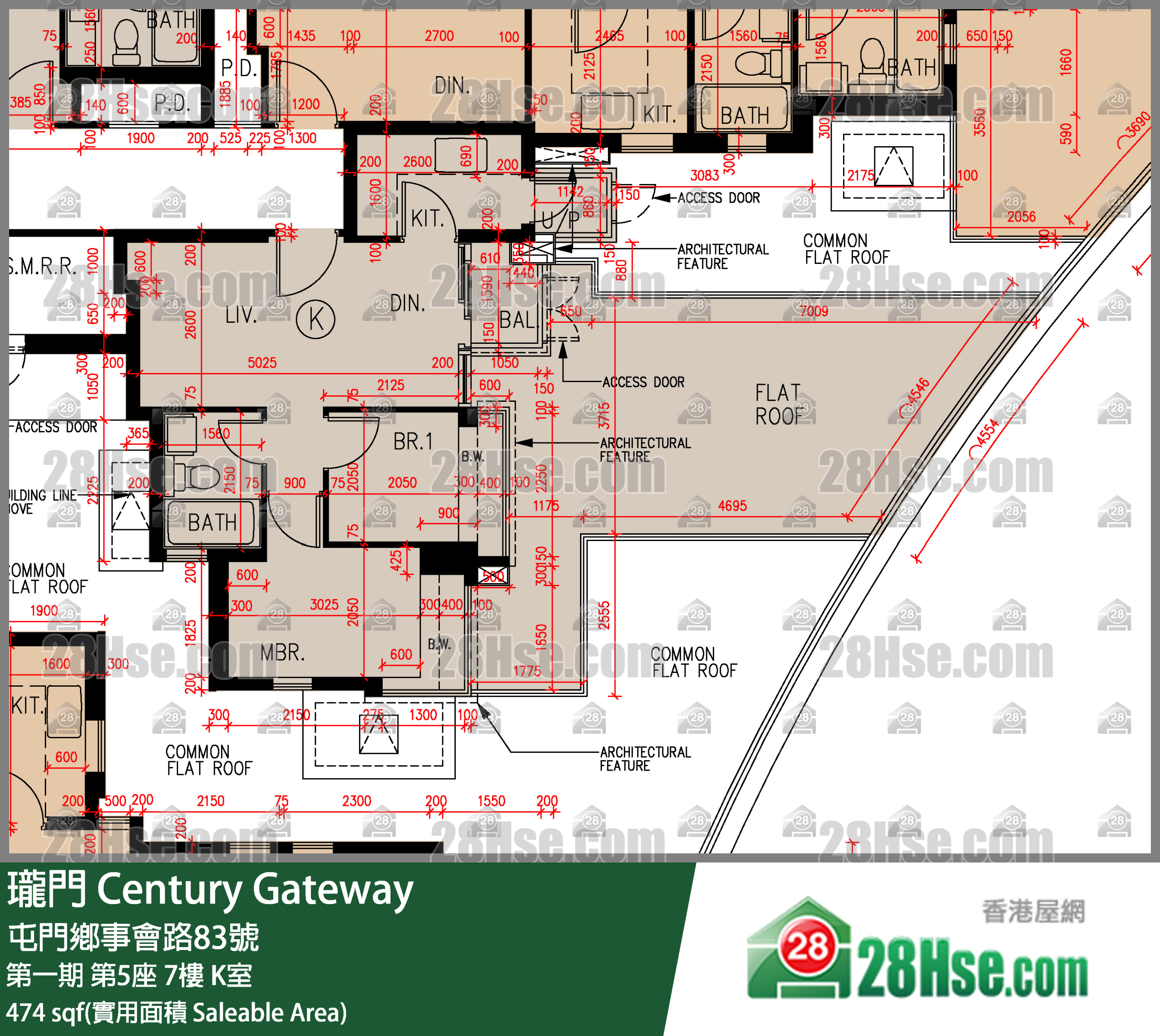 珑门 第一期 第5座 7楼 K室 平面图