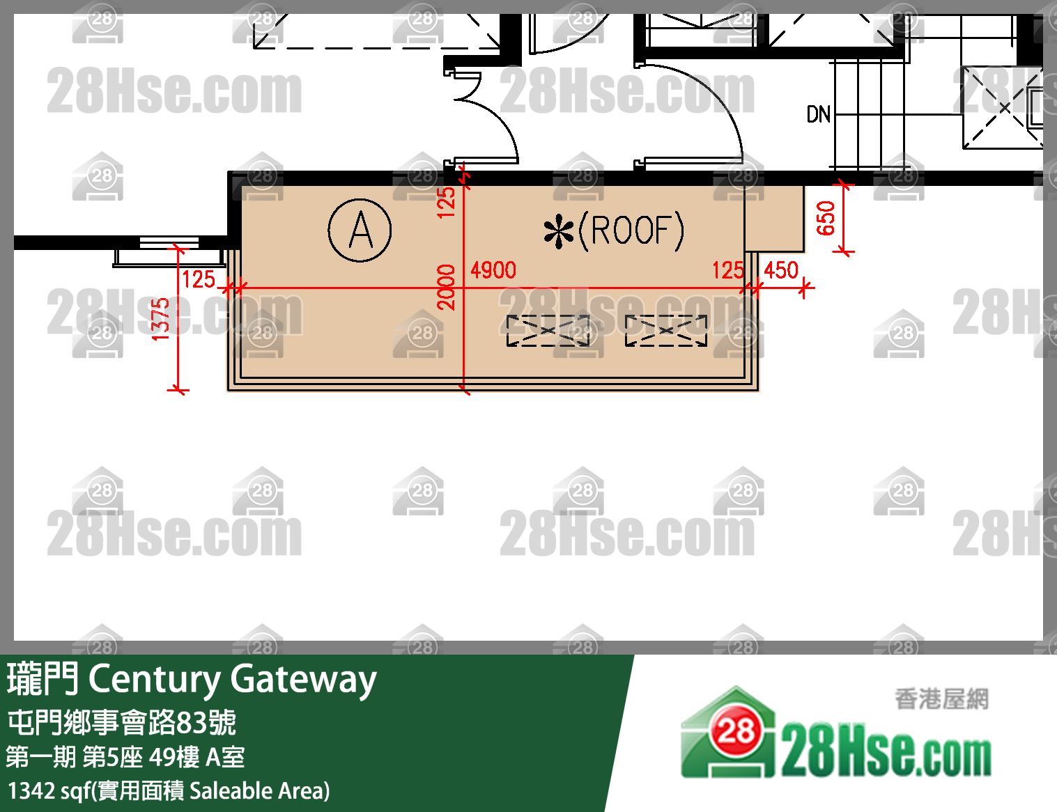 瓏門 第一期第5座49樓 A室 平面圖