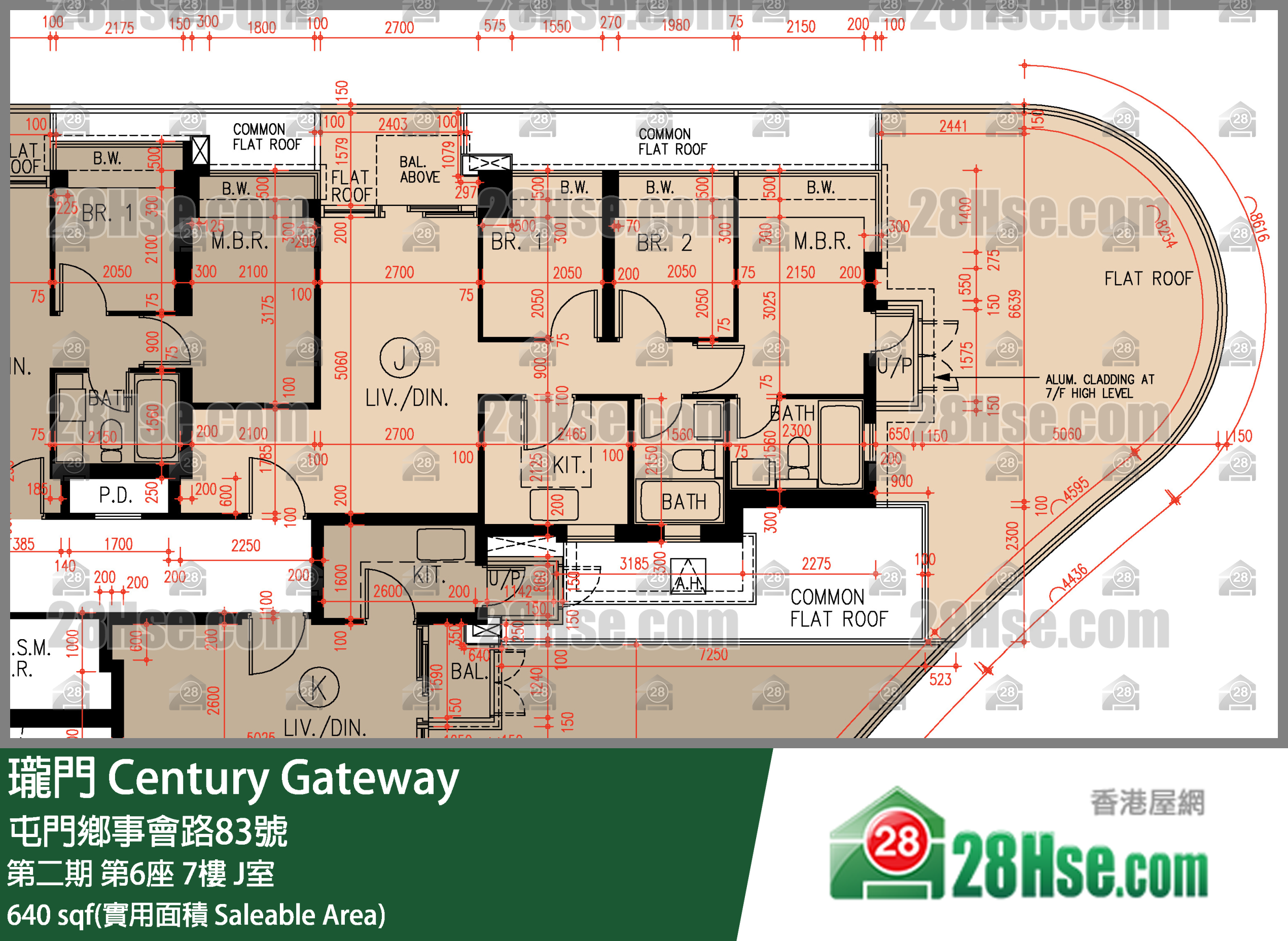 瓏門 第二期 第6座 7樓 J室 平面圖