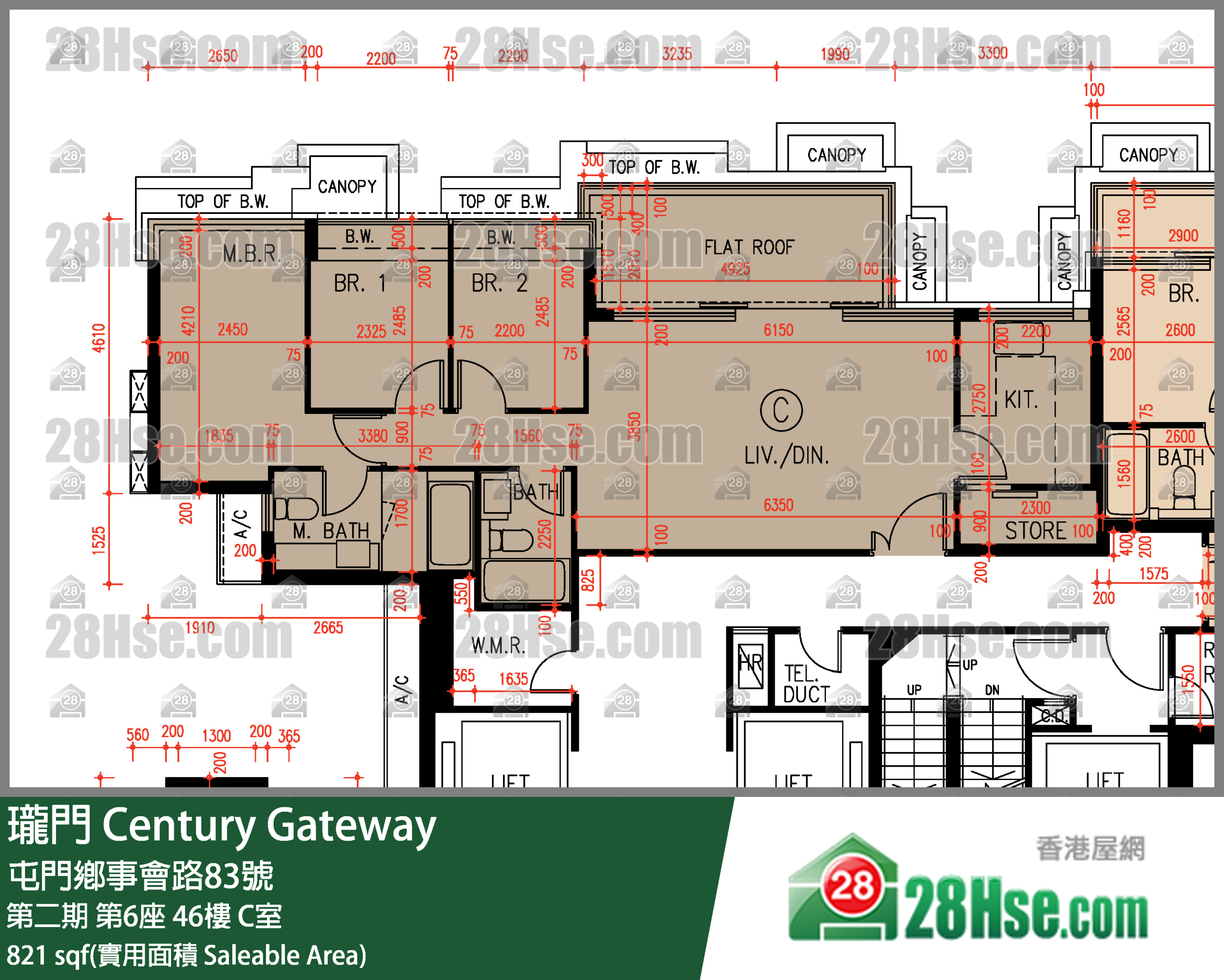瓏門 第二期第6座46樓 C室 平面圖