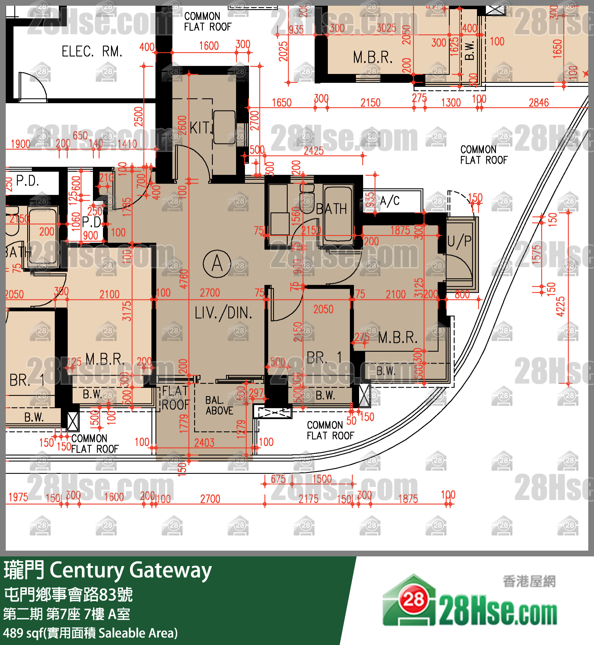 珑门 第二期第7座7楼 A室 平面图
