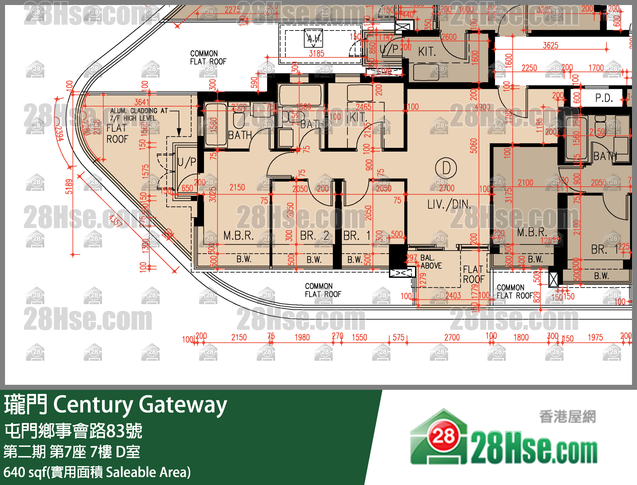 珑门 第二期 第7座 7楼 D室 平面图