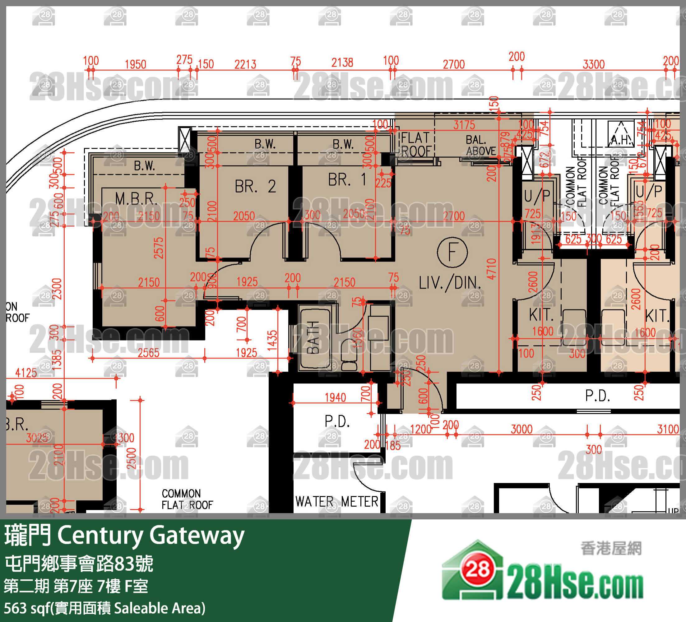 瓏門 第二期第7座7樓 F室 平面圖