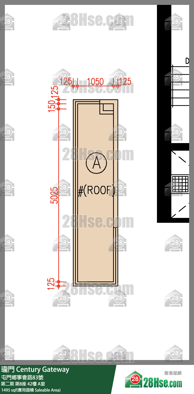 瓏門 第二期第8座42樓 A室 平面圖
