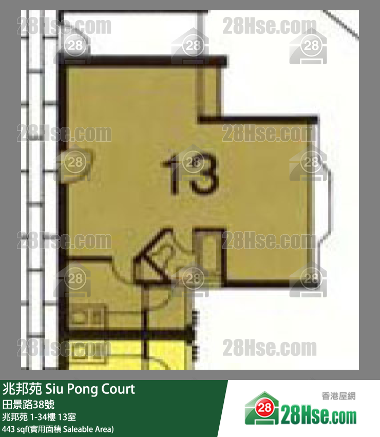 兆邦苑 兆邦苑 25樓 13室 平面圖