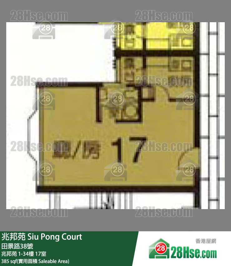 兆邦苑 兆邦苑19樓 17室 平面圖