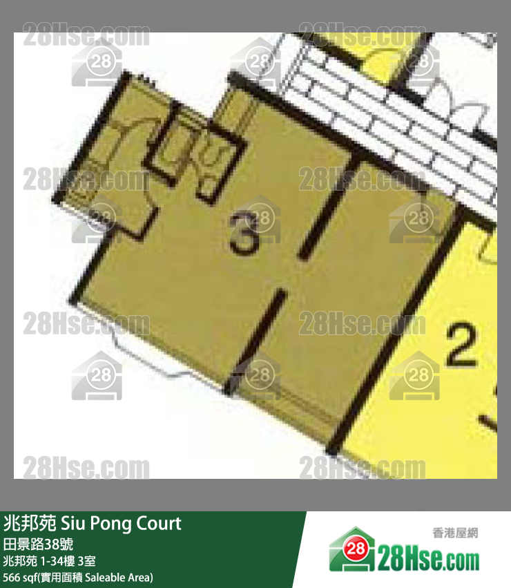 兆邦苑 兆邦苑6樓 3室 平面圖