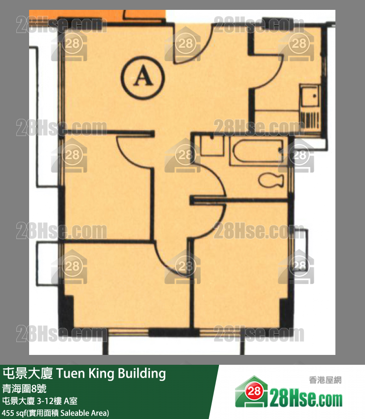 屯景大厦 单位平面图(由 28Hse 提供)