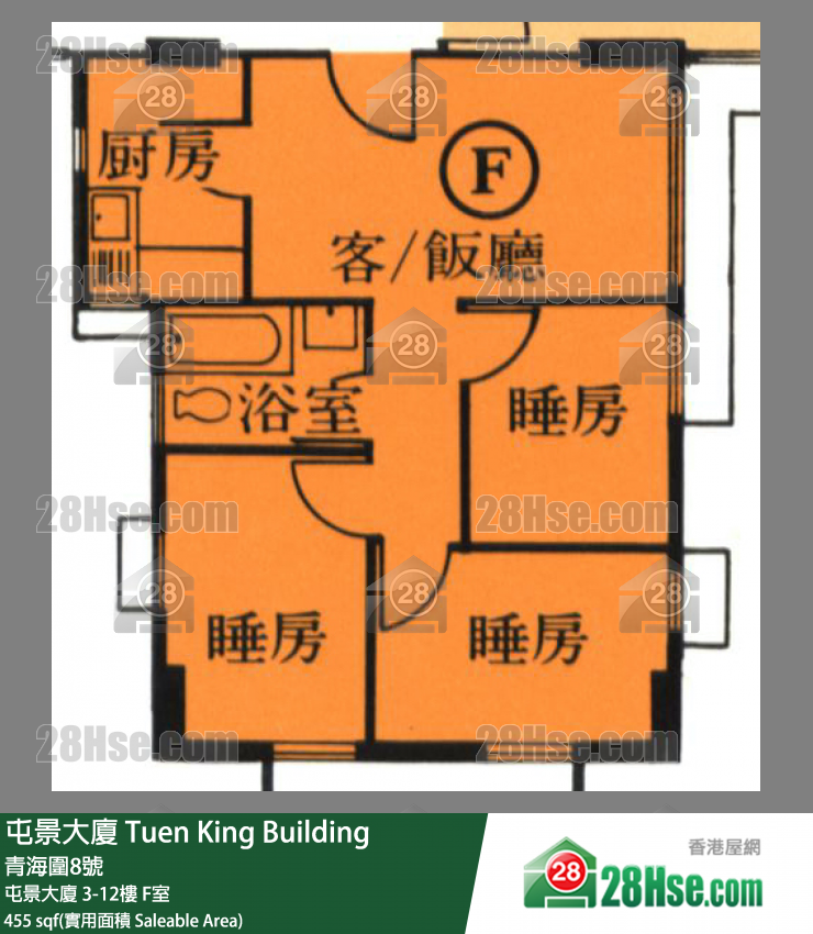 屯景大廈 屯景大廈7樓 F室 平面圖