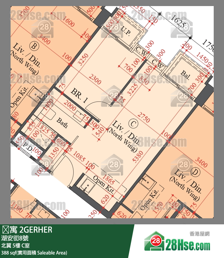 䨇寓 北翼 5樓 C室 平面圖