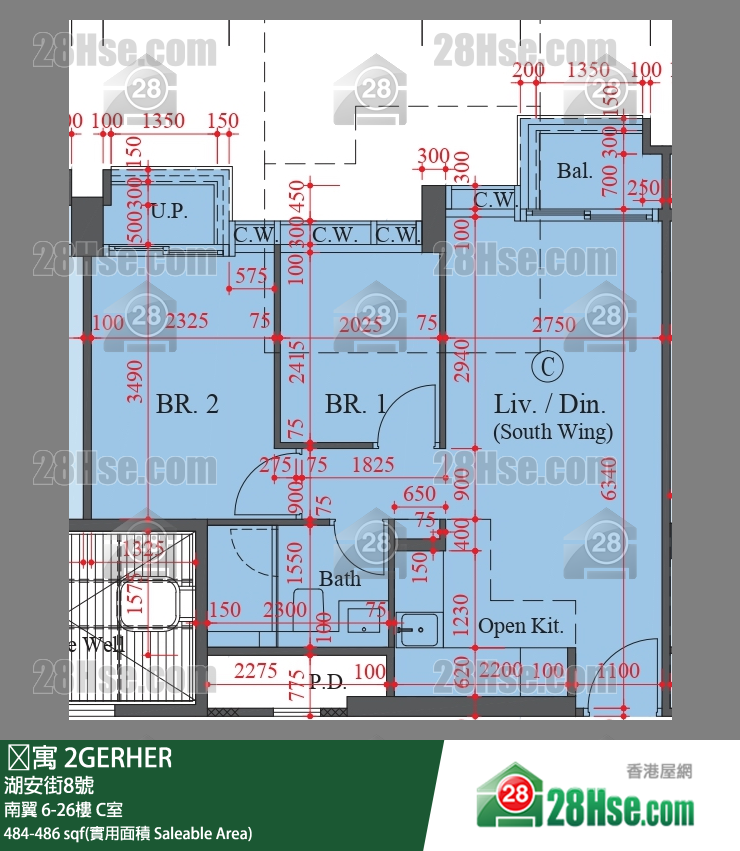 䨇寓 南翼21樓 C室 平面圖