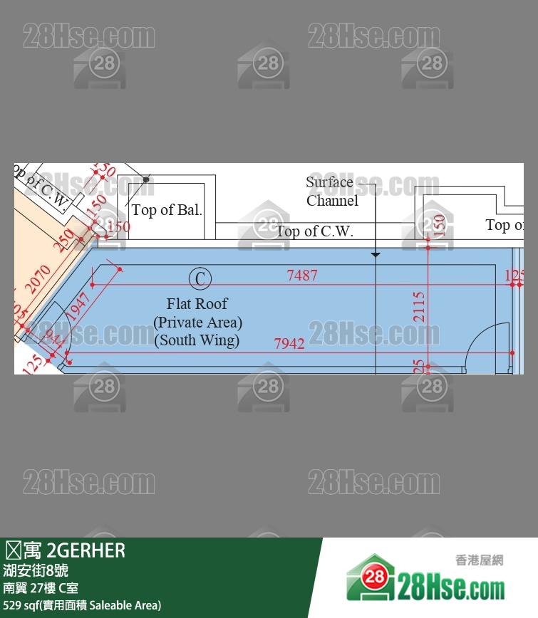 䨇寓 南翼27樓 C室 平面圖