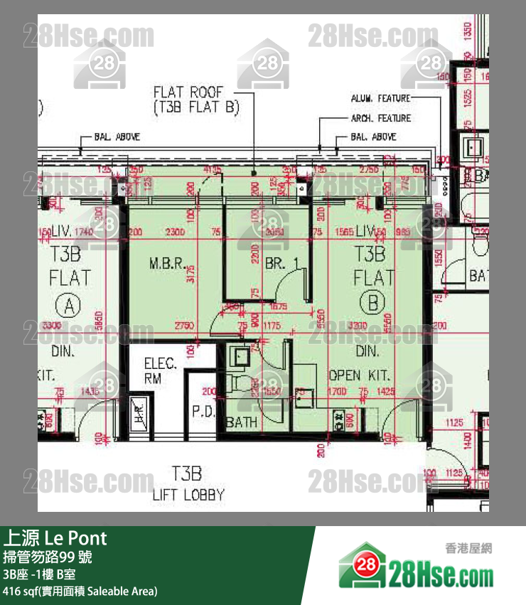 上源 大廈3B座UG樓 B室 平面圖