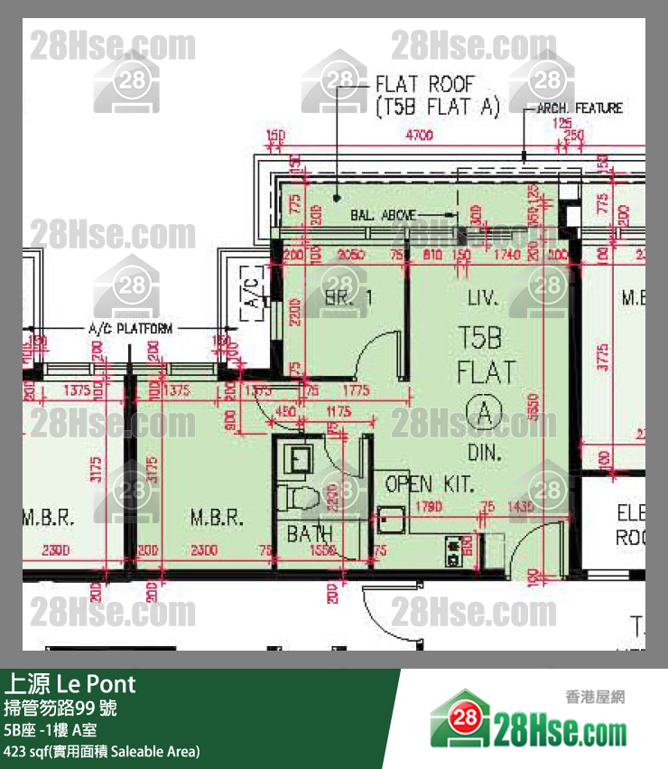 上源 大廈5B座UG樓 A室 平面圖