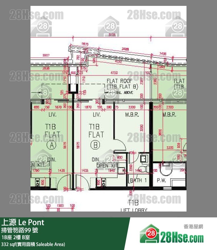 上源 大廈 1B座 2樓 B室 平面圖