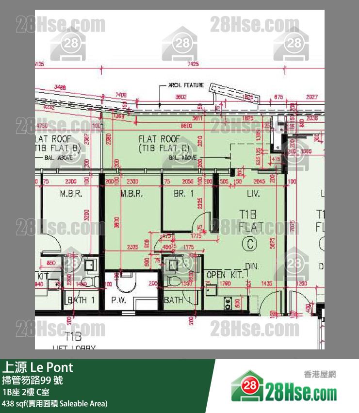 上源 大廈 1B座 2樓 C室 平面圖