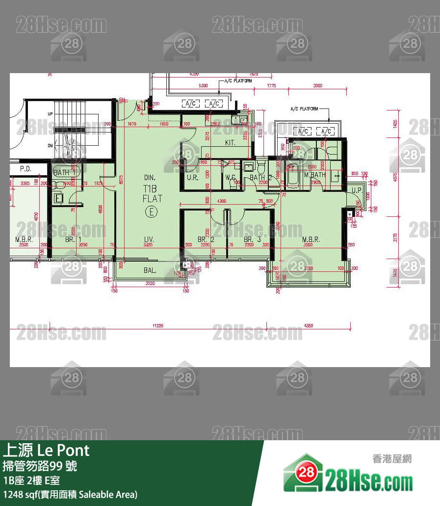 上源 大廈 1B座 2樓 E室 平面圖