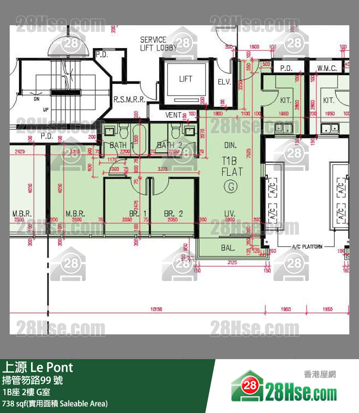 上源 大廈 1B座 2樓 G室 平面圖