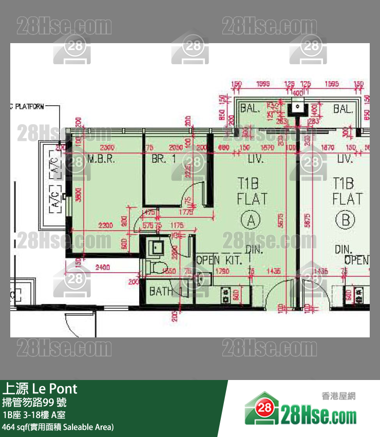 上源 大廈 1B座 17樓 A室 平面圖