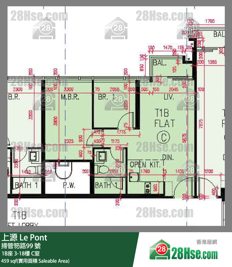 上源 大廈 1B座 7樓 C室 平面圖