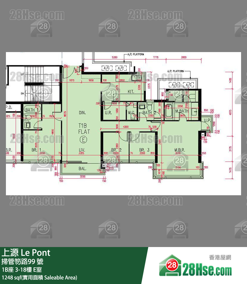 上源 大廈 1B座 15樓 E室 平面圖