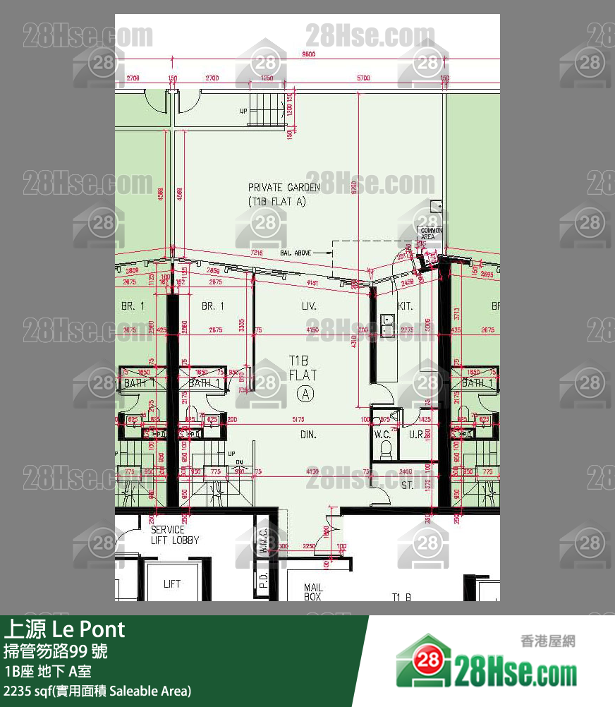 上源 大廈 1B座 A室 平面圖