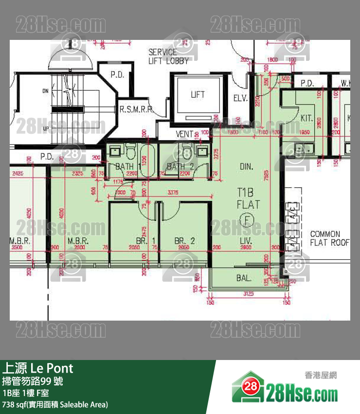 上源 大廈 1B座 1樓 F室 平面圖