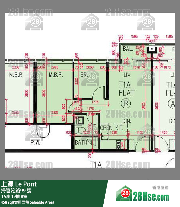 上源 大廈 1A座 19樓 B室 平面圖