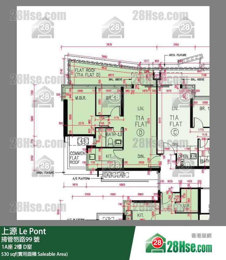 上源 大廈 1A座 2樓 D室 平面圖