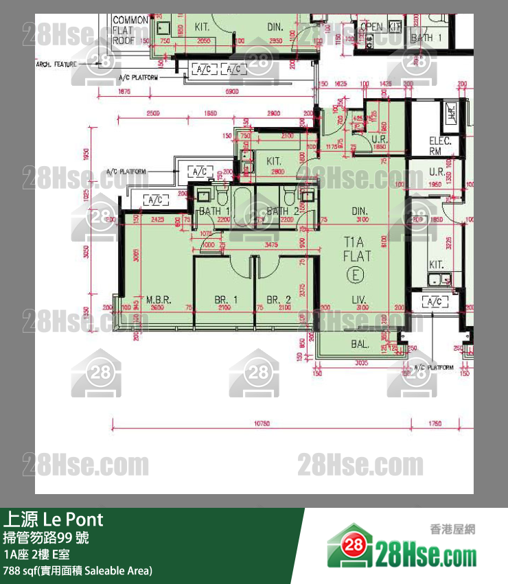 上源 大厦 1A座 2楼 E室 平面图
