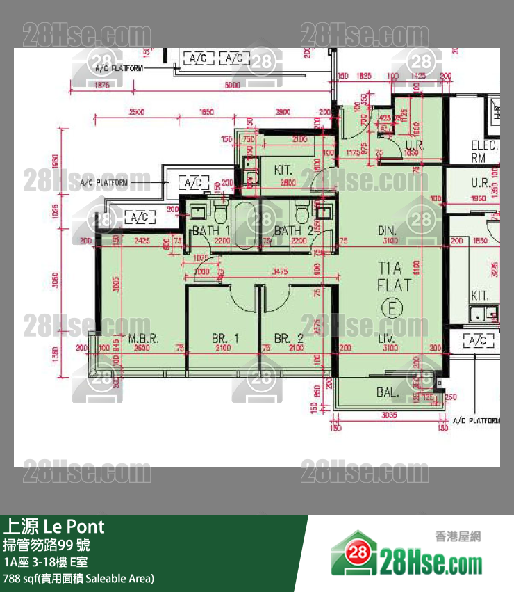 Le Pont Unit FloorPlan (Provided by 28Hse)