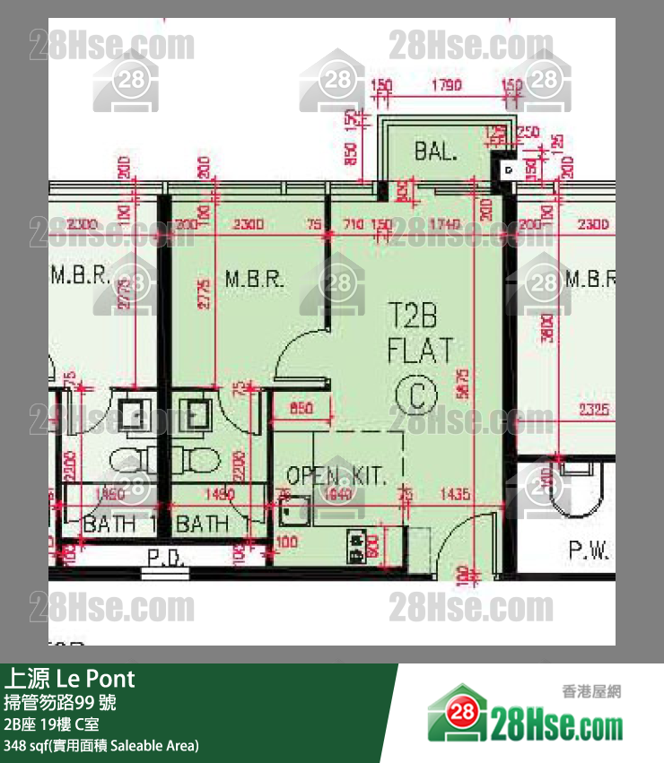 上源 大廈 2B座 19樓 C室 平面圖
