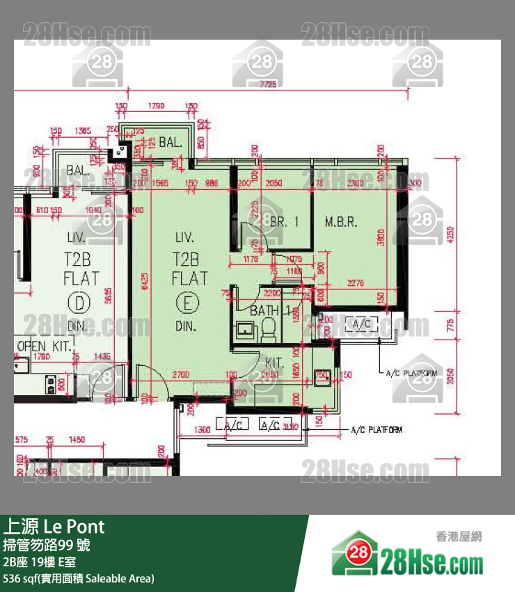 上源 大廈 2B座 19樓 E室 平面圖