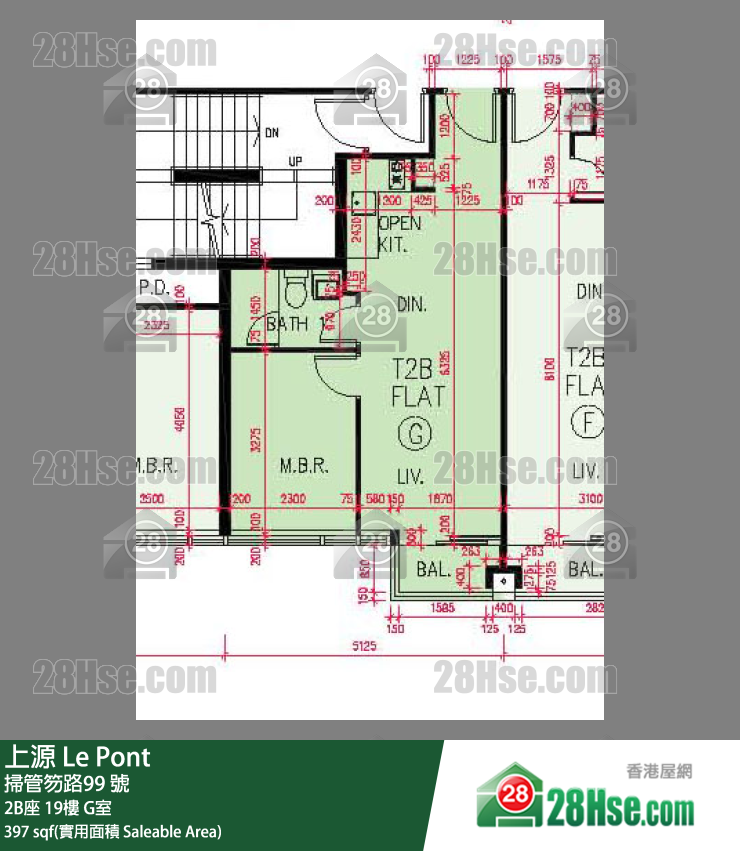 上源 大廈 2B座 19樓 G室 平面圖