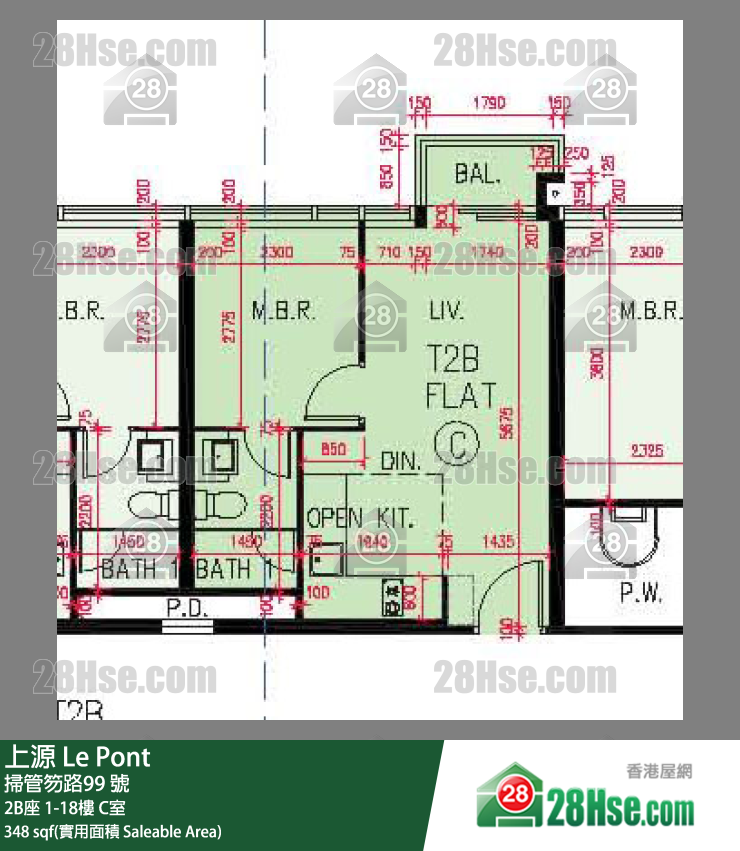 上源 大廈 2B座 3樓 C室 平面圖
