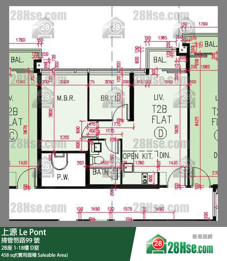 上源 大廈 2B座 2樓 D室 平面圖