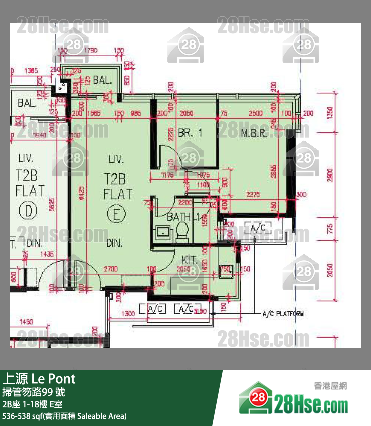 上源 大廈 2B座 6樓 E室 平面圖
