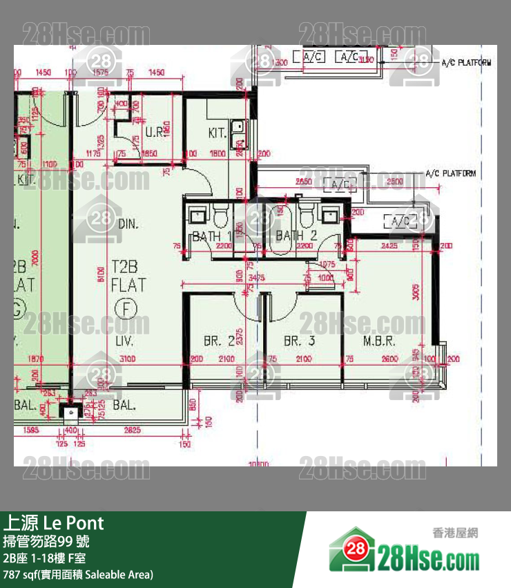 上源 大廈 2B座 15樓 F室 平面圖