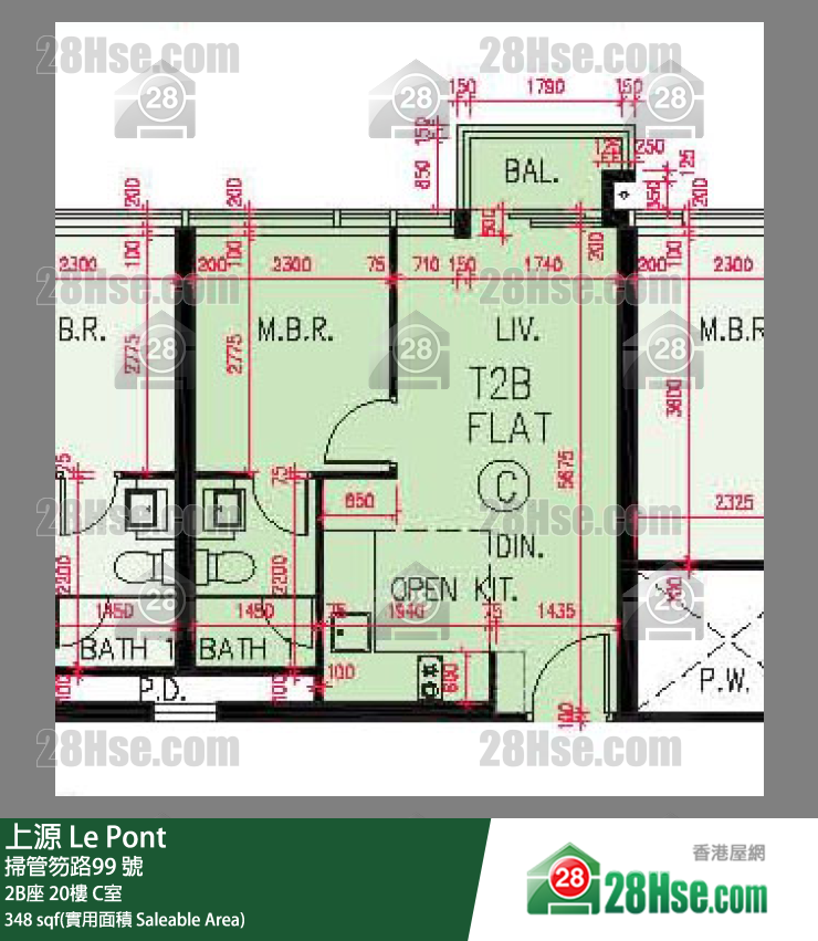 上源 大廈 2B座 20樓 C室 平面圖