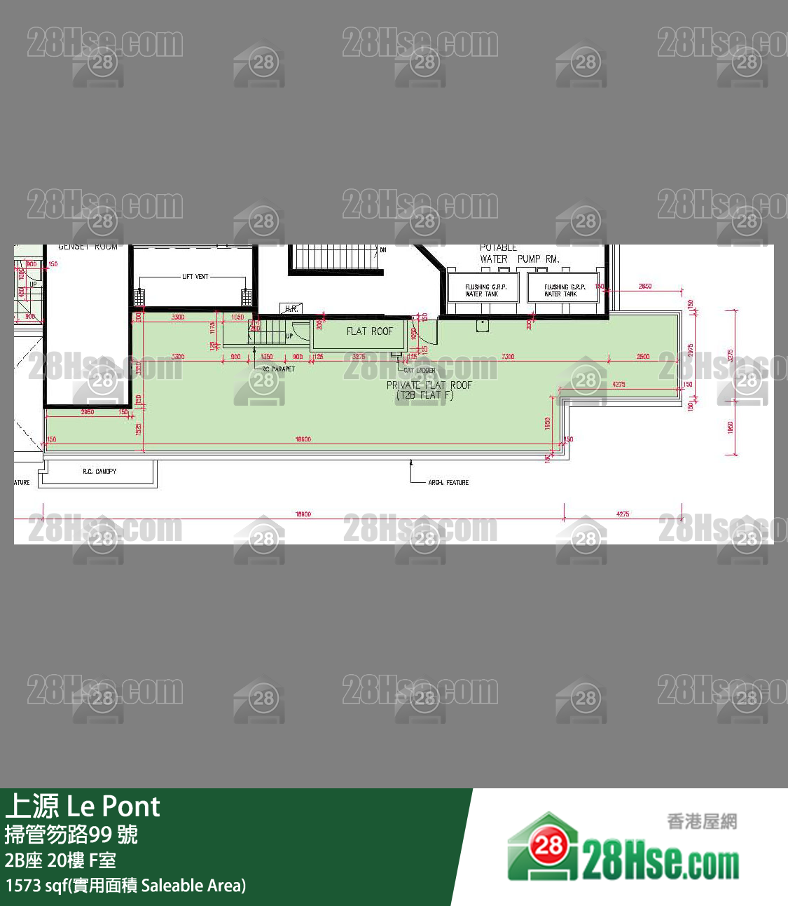 上源 大廈 2B座 20樓 F室 平面圖