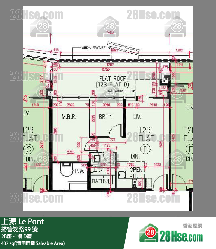 上源 大廈 2B座 UG樓 D室 平面圖