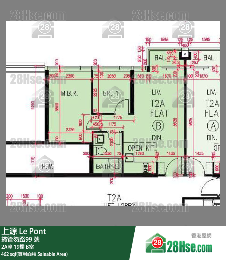 上源 大廈 2A座 19樓 B室 平面圖