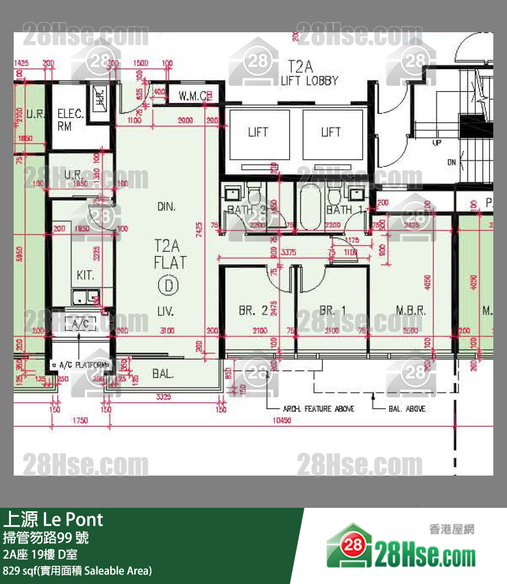 上源 大厦 2A座 19楼 D室 平面图