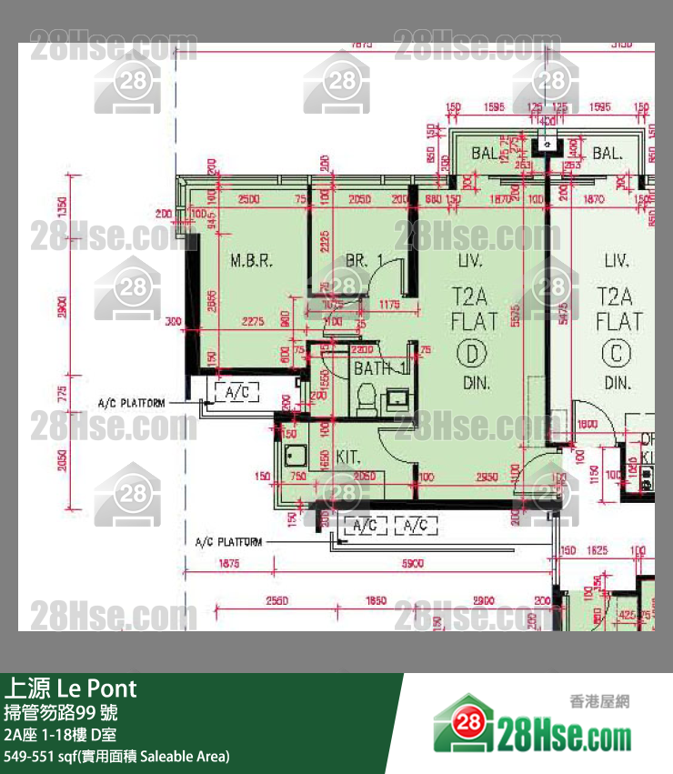 上源 大廈 2A座 17樓 D室 平面圖