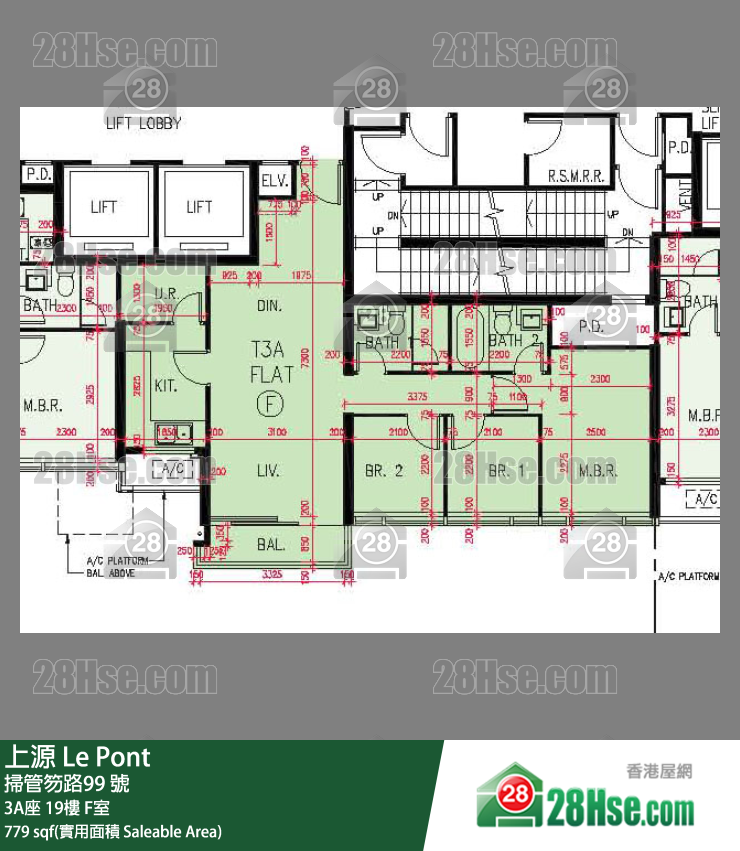 上源 大厦 3A座 19楼 F室 平面图