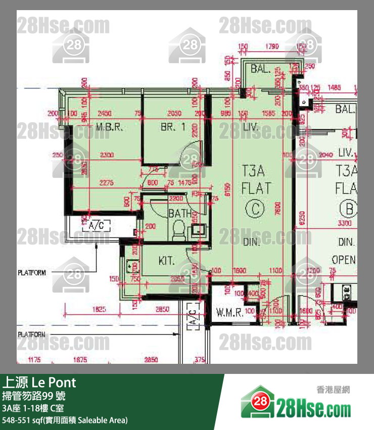 Le Pont Unit FloorPlan (Provided by 28Hse)