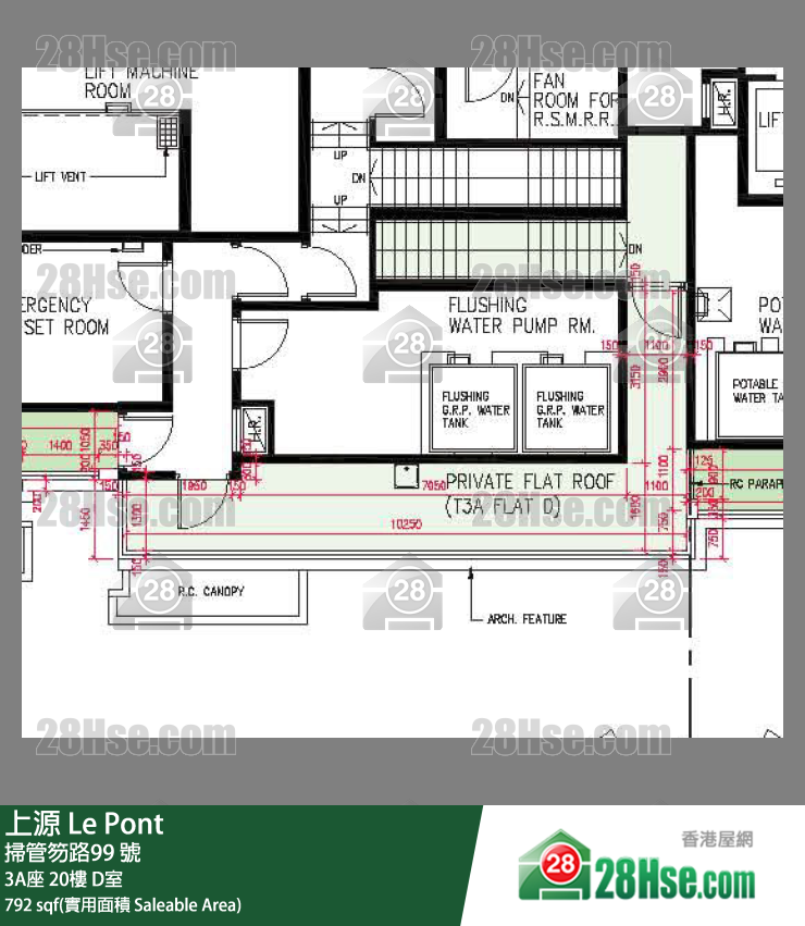 上源 大廈 3A座 20樓 D室 平面圖