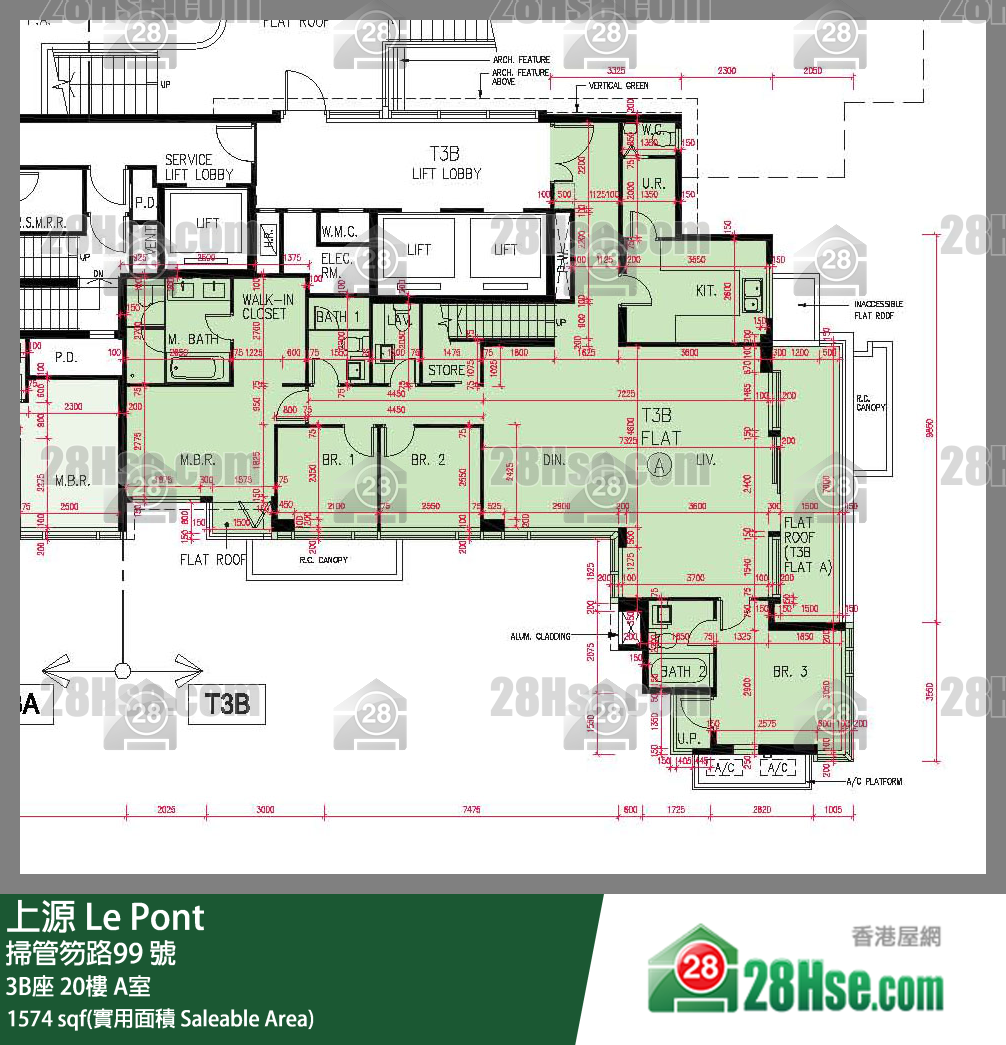 上源 大廈 3B座 20樓 A室 平面圖